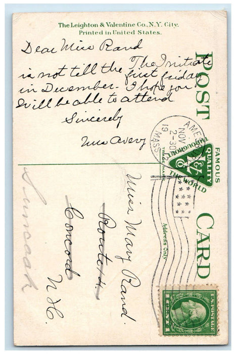 1912 The Post Office Amesbury Massachusetts MA Antique Posted Postcard