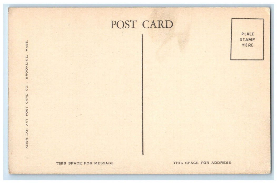 United States Post Office Street Cars Scene Brockton Massachusetts MA Postcard