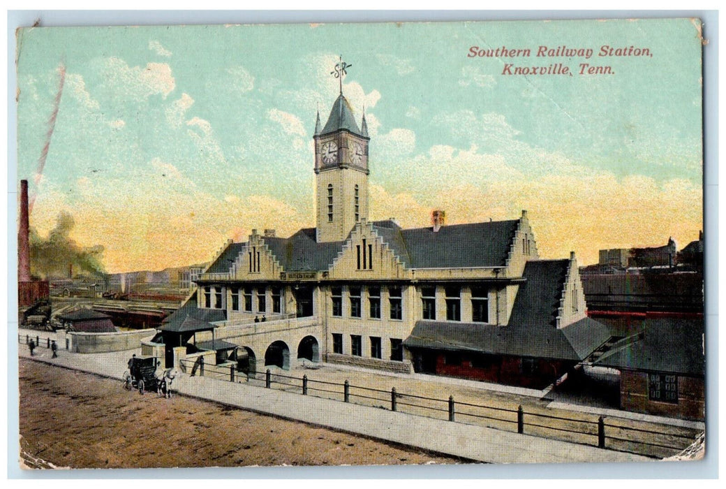 1912 Southern Railway Station Knoxville Jefferson City Tennessee TN Postcard