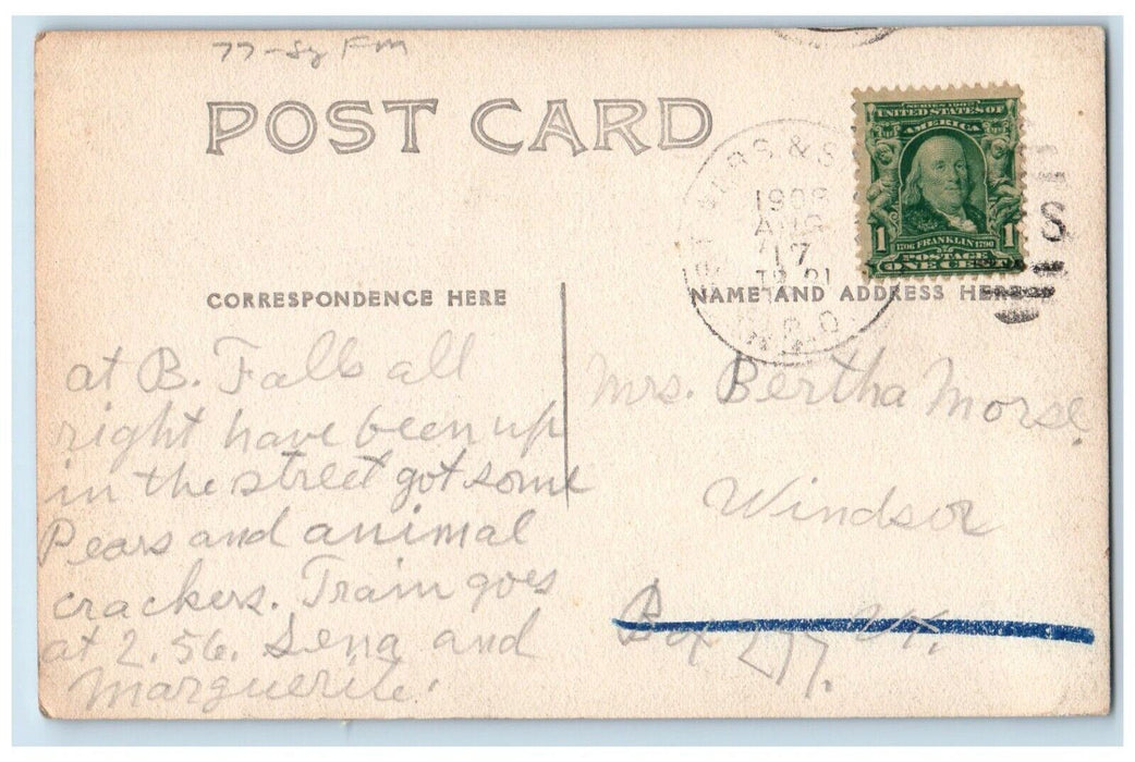 1905 Methodist Church View Bellows Falls Vermont VT RPPC Photo Postcard