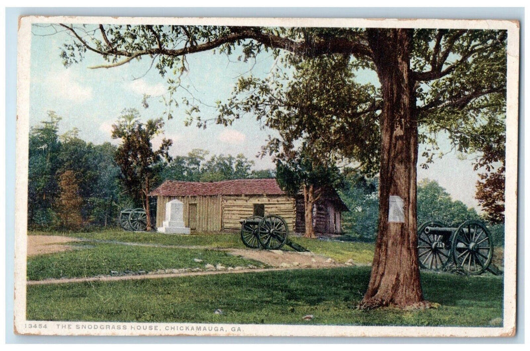 1917 The Snodgrass House Wagon Chickamauga Georgia GA Phostint Antique Postcard