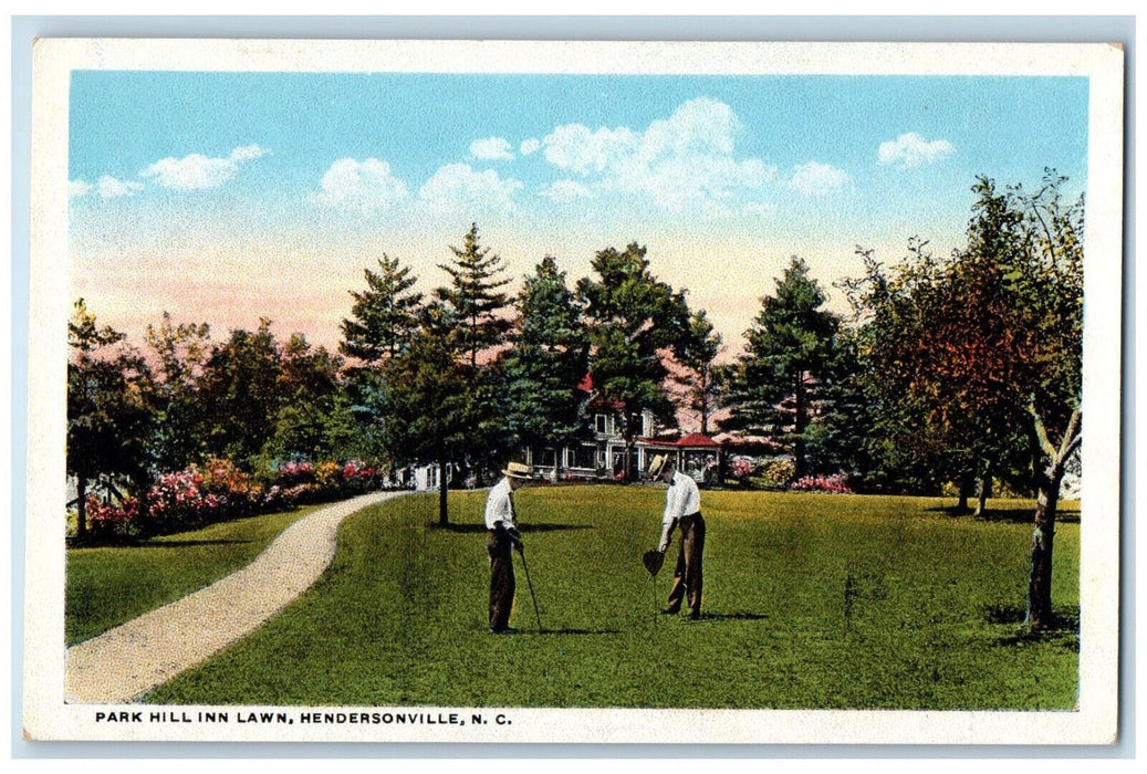 c1920's Park Hill Inn Lawn Hendersonville North Carolina NC Antique Postcard