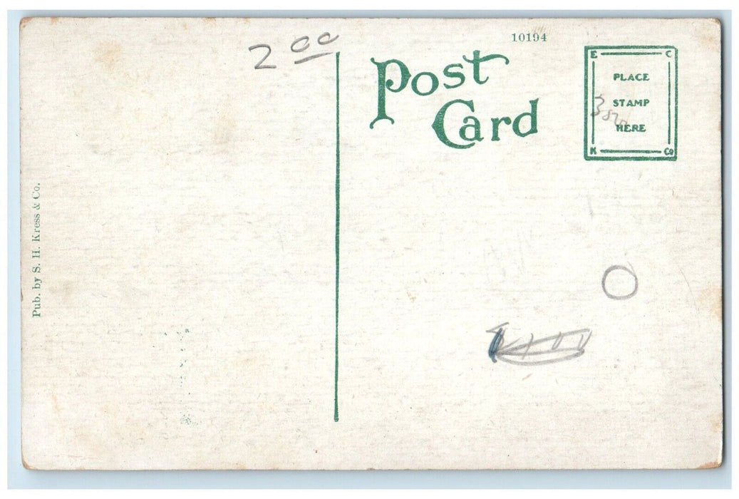 c1910's US Post Office Building Scene Street Macon Georgia GA Anique Postcard