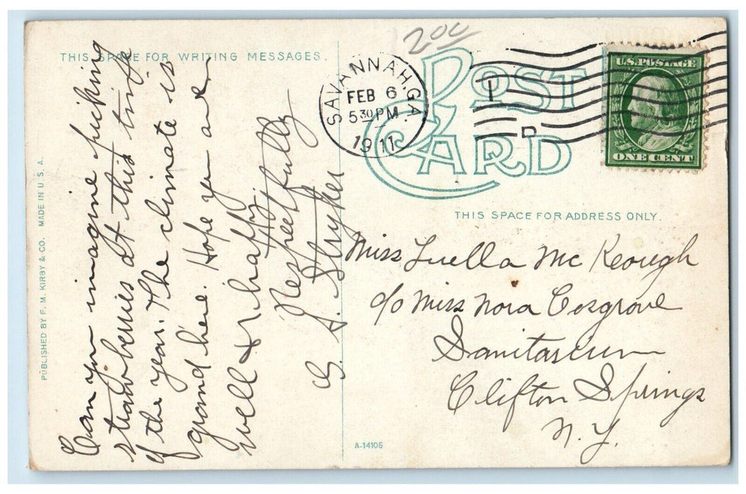 1911 View Of City Market Savannah Georgia GA Posted Antique Postcard