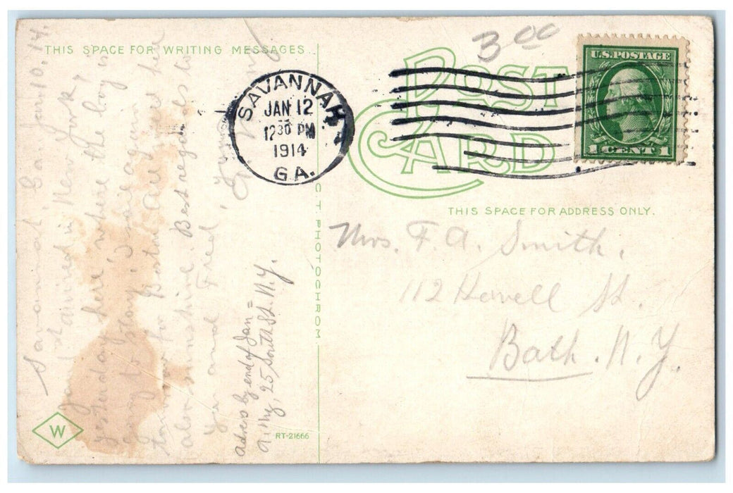 1914 Tybee Light House Tybee Island Near Savannah Georgia GA Antique Postcard