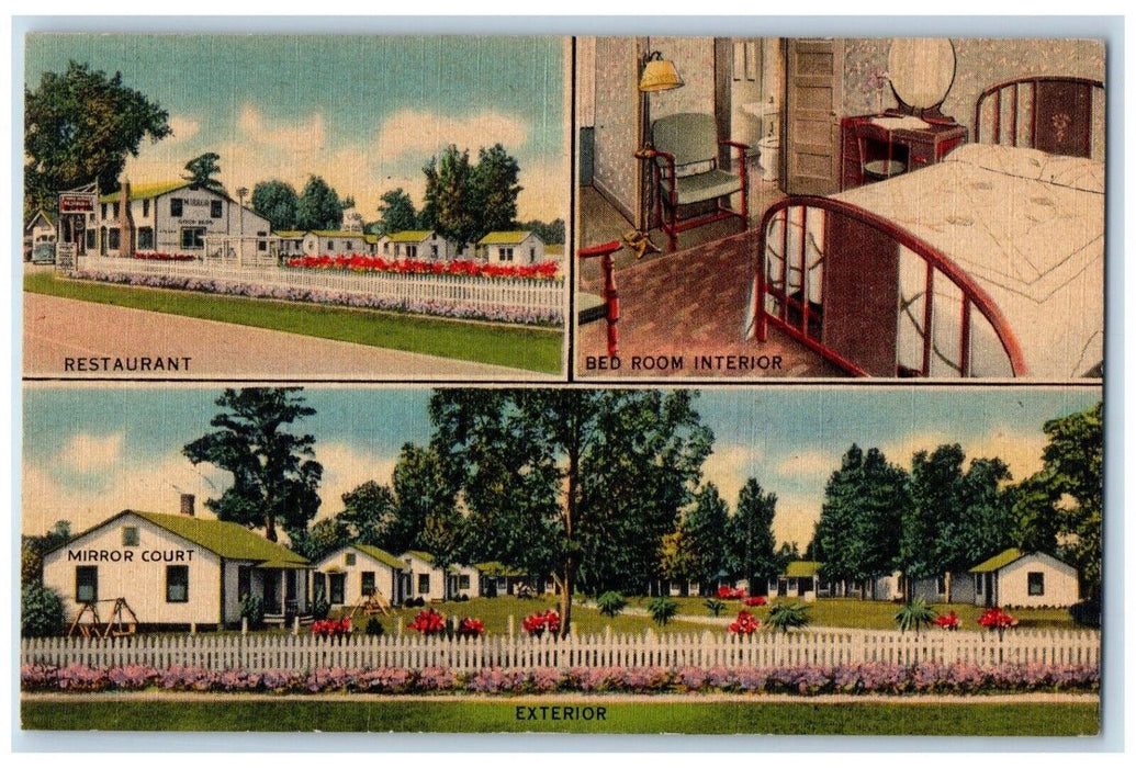 1948 Mirror Tourist Court Exterior Savannah Georgia GA Multiview Posted Postcard