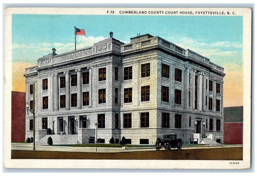 1941 Cumberland County Court House Fayetteville North Carolina NC Postcard