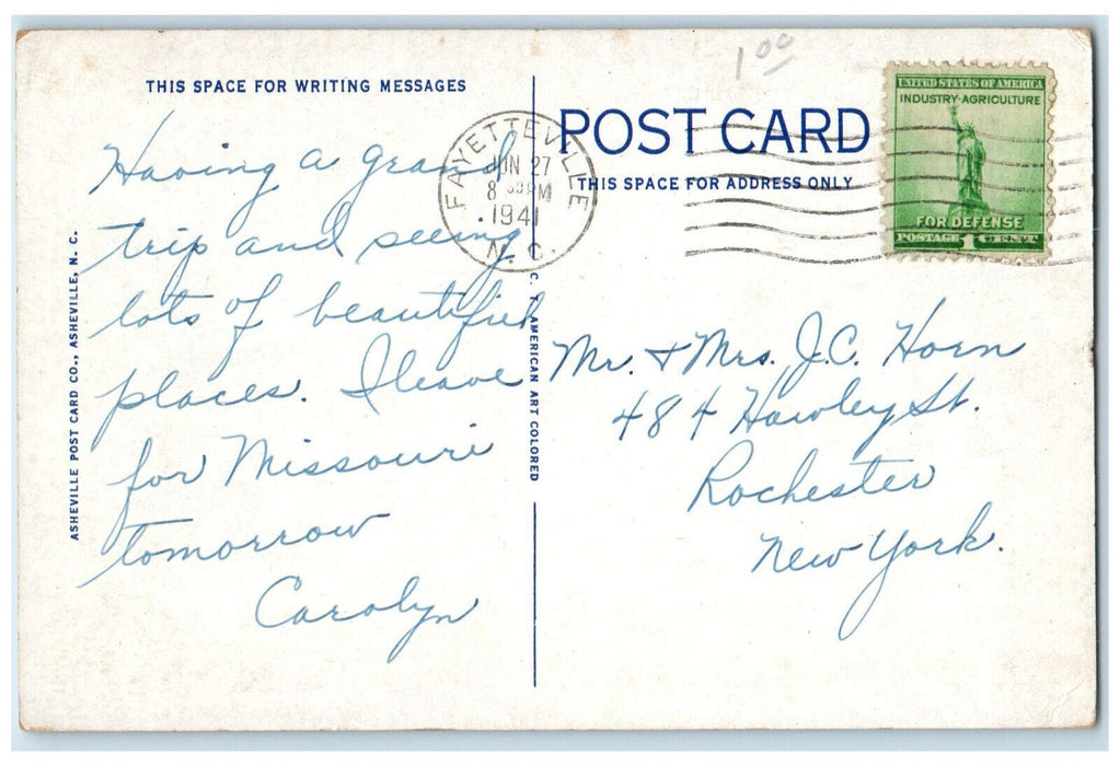 1941 Cumberland County Court House Fayetteville North Carolina NC Postcard