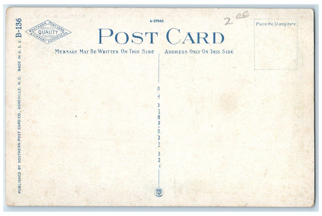 c1940's Geyser Fountain at Round Knobs Southern Railway NC Postcard