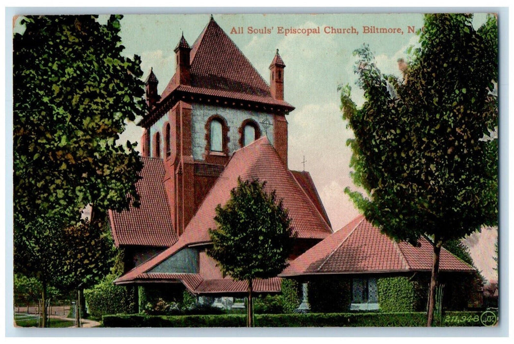 c1910 All Souls Episcopal Church Biltmore North Carolina NC Postcard