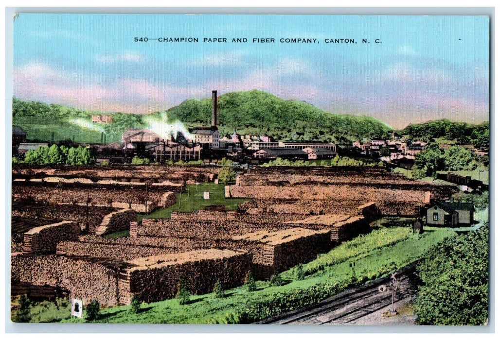 c1950's Champion Paper and Fiber Company Canton North Carolina NC Postcard