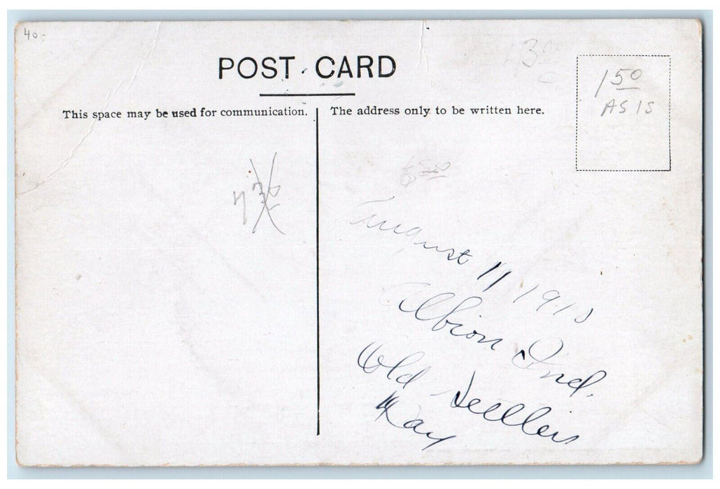 1910 Public Buildings Albion Indiana IN Multiview Posted Antique Postcard