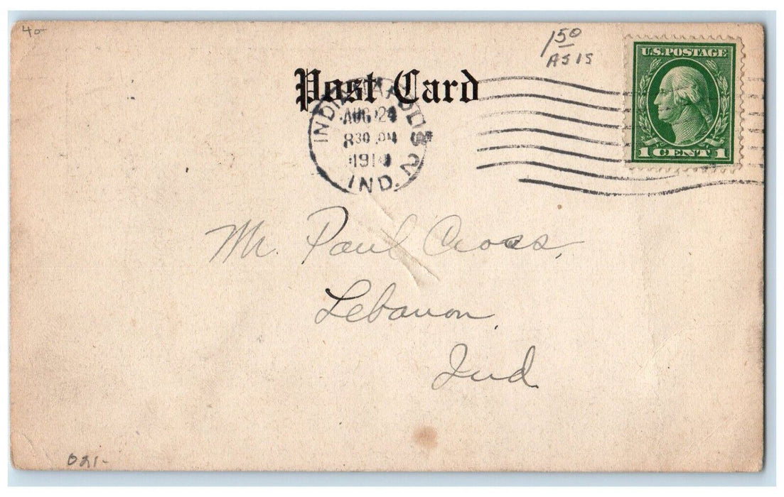 1914 Franklin College Building Franklin Indiana IN, Multiview Antique Postcard