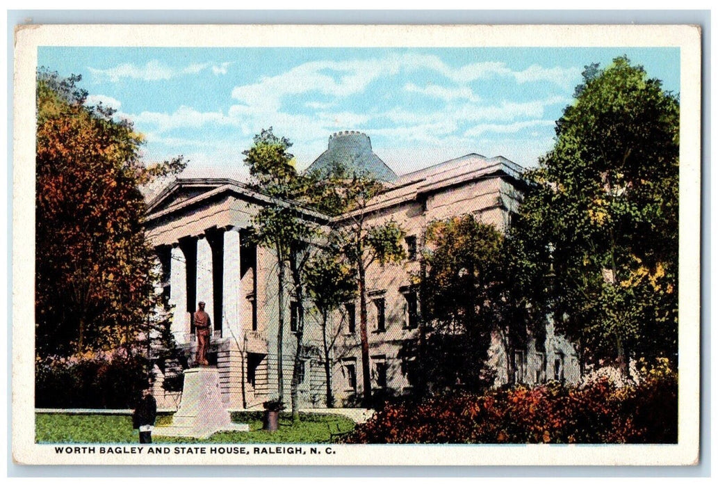 c1920's Worth Bagley and State House Raleigh North Carolina NC Unposted Postcard