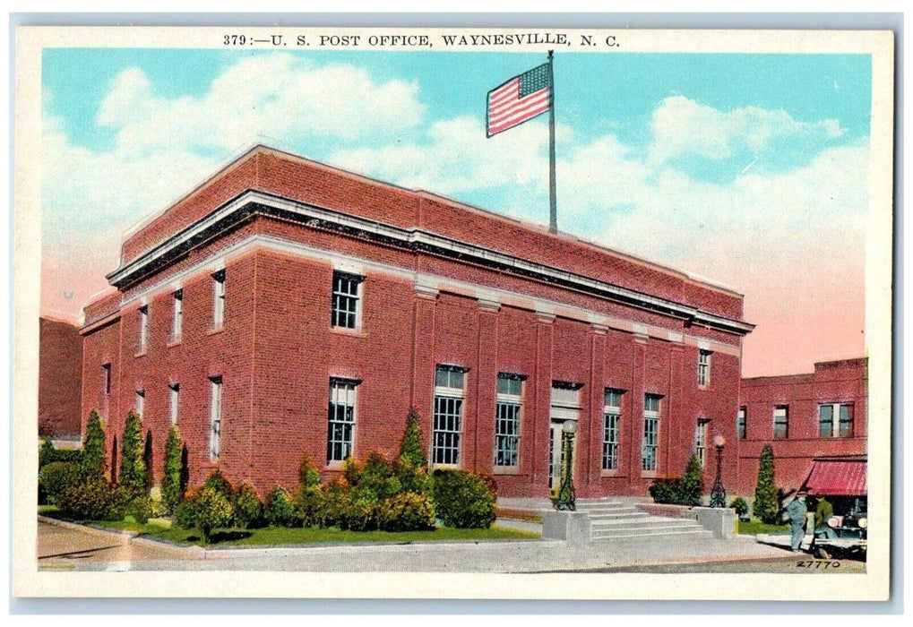 c1930's U.S. Post Office Waynesville North Carolina NC Unposted Postcard