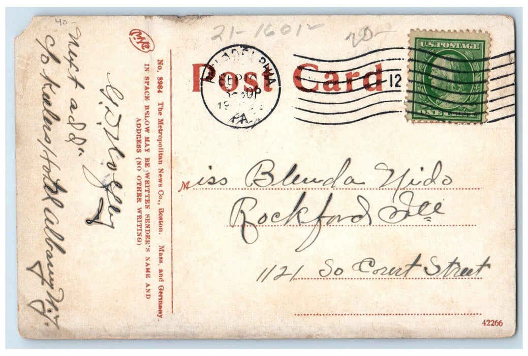 c1910's Launching Of The USAB Illinois At Cramps Philadelphia PA Postcard