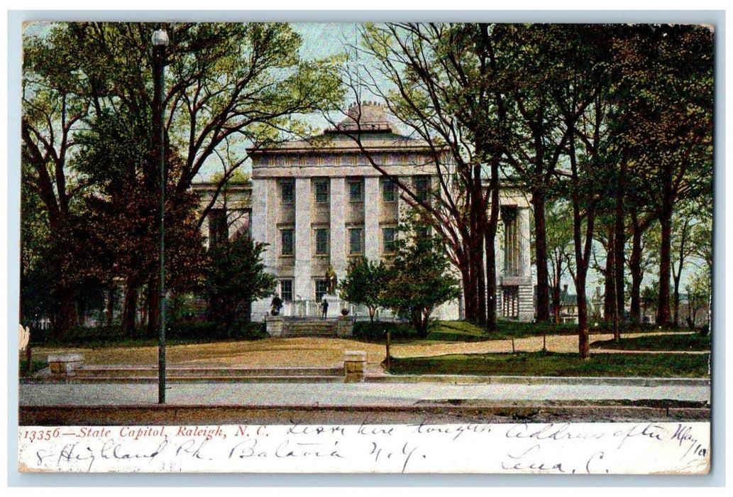 1907 State Capitol Raleigh North Carolina NC Albion NY Posted Postcard