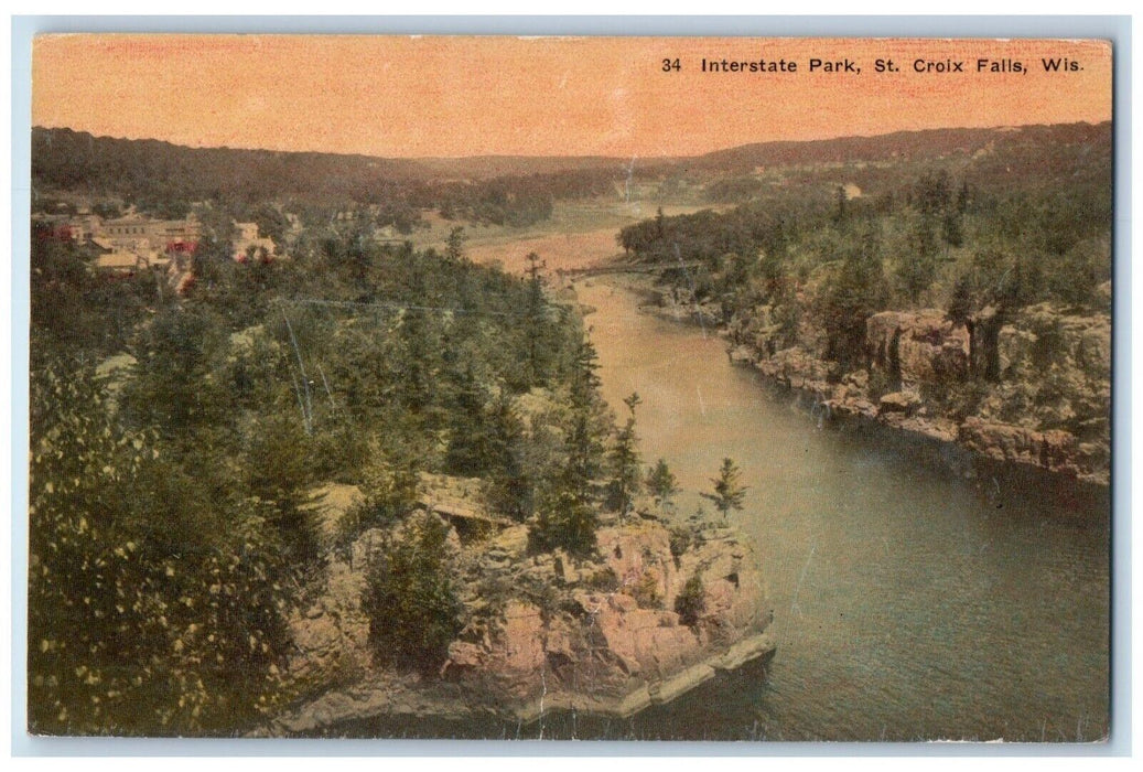 Interstate Park St. Croix Falls Wisconsin WI Soo Line Advertising Postcard