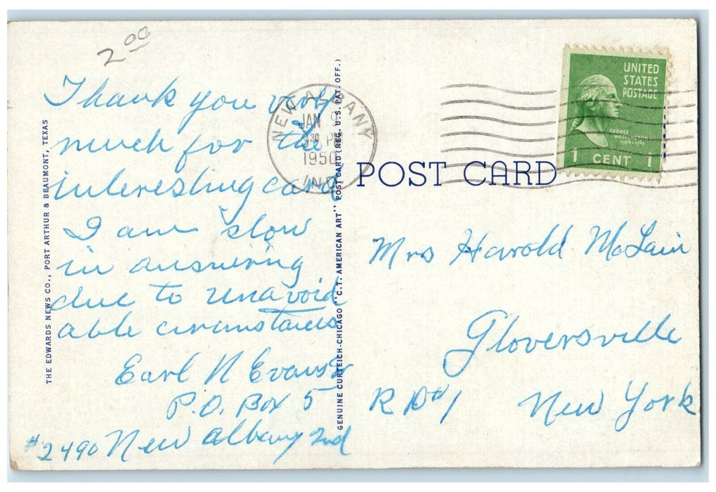 1950 St. Patrick's Sanitarium Lake Charles Louisiana LA Posted Vintage Postcard