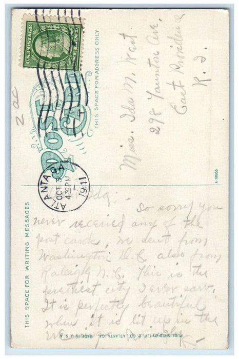 1911 Bird's Eye View of Business Center of Atlanta Georgia GA Postcard