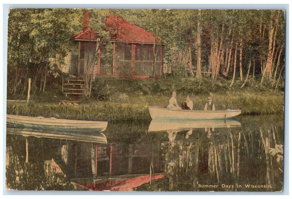 Summer Days In Wisconsin WI, Canoeing Soo Line Advertising Unposted Postcard