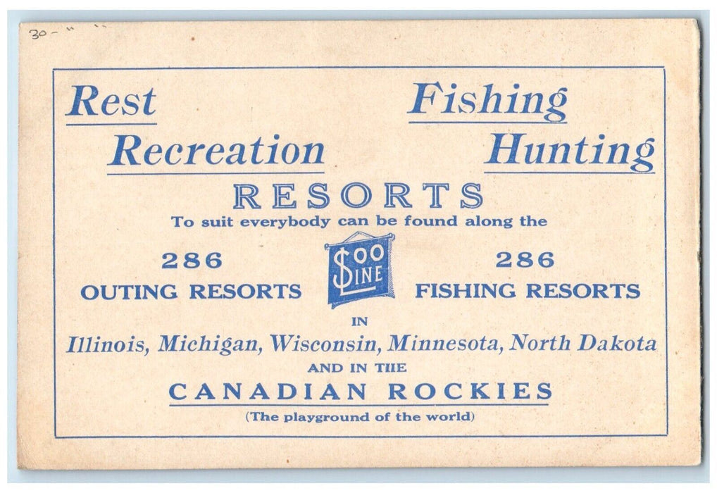 View Of Rest Recreation Fishing Hunting Resort Soo Line Advertising Postcard