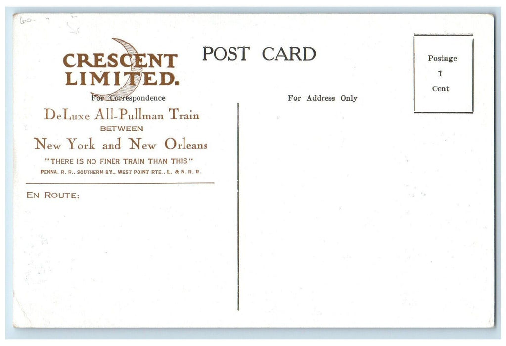 St. Anthony's Garden St. Charles Hotel Railroad Advertising New Orleans Postcard