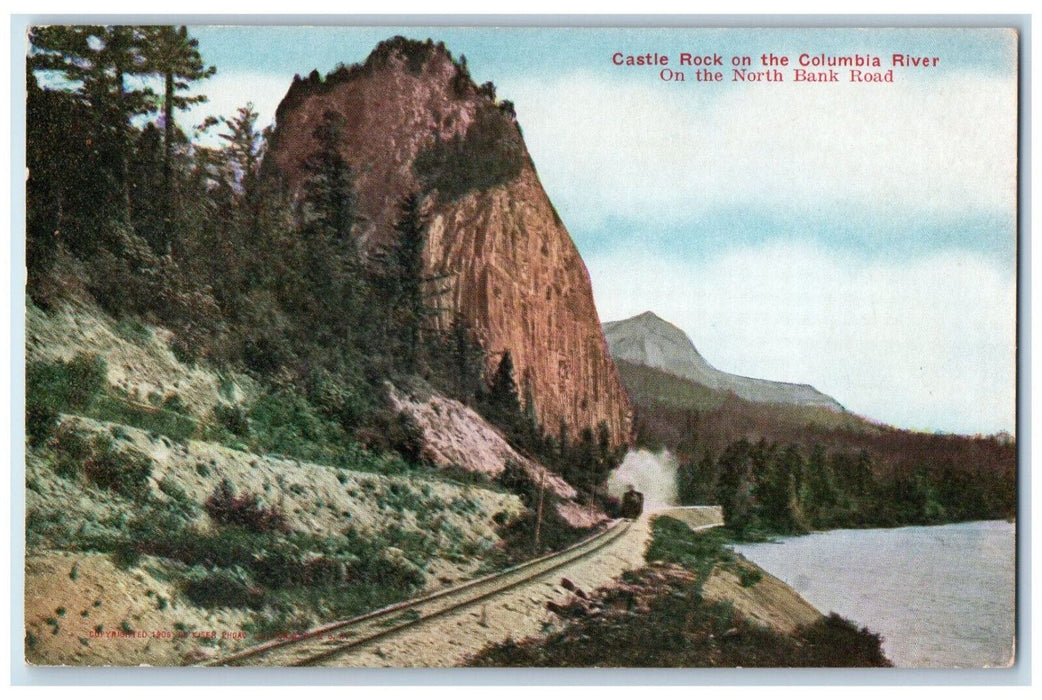 Castle Rock On The Columbia River On The North Bank Road Washington WA Postcard