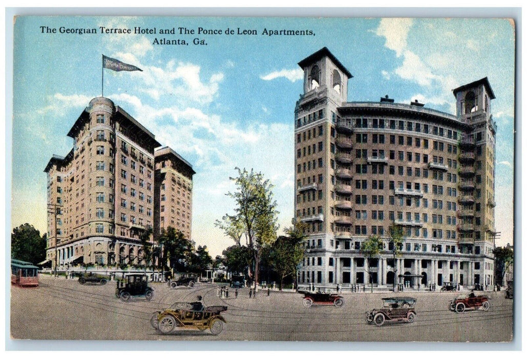 c1910 The Georgian Terrace Hotel Ponce De Leon Apartments Atlanta GA Postcard