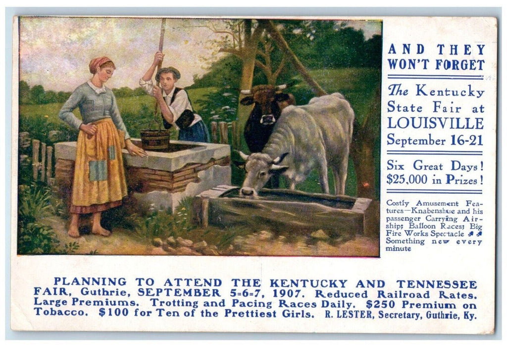 c1910's The Kentucky State Fair Louisville KY Advertising Antique Postcard