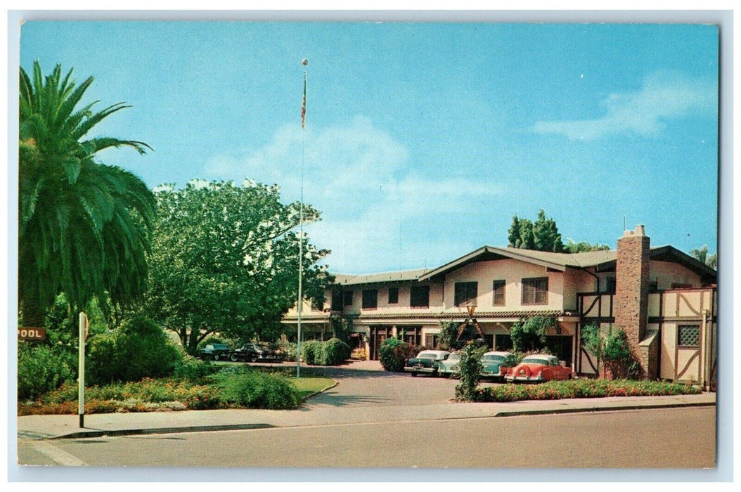 1960 Santa Maria Inn Mission Trail Swimming Pool Santa Maria California Postcard