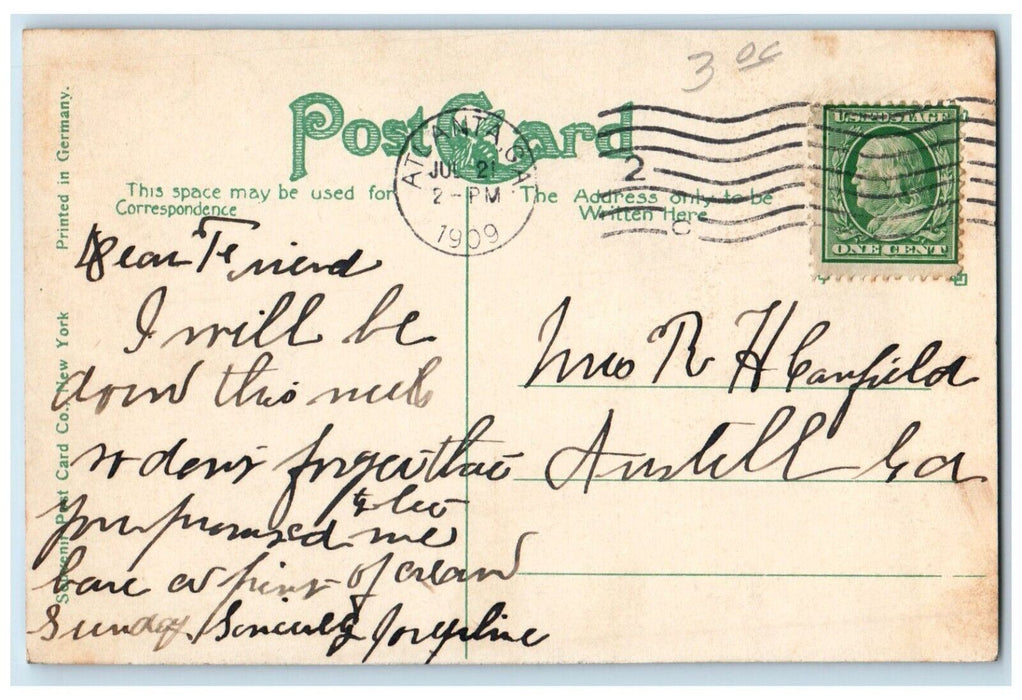 1909 Sacred Hearts Church Marist College Atlanta GA Antique Postcard