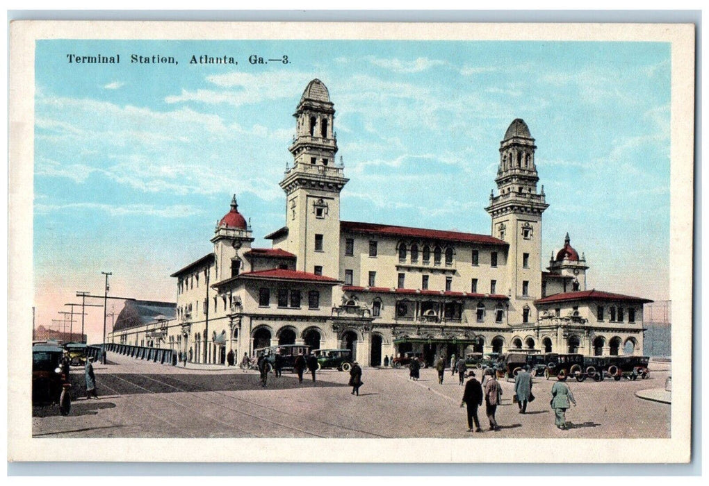 c1930's Terminal Station Atlanta Georgia GA Antique Unposted Postcard
