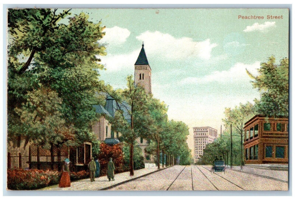 c1910 Peachtree Street Horse Carriage Atlanta Georgia GA Witt Bros. Postcard