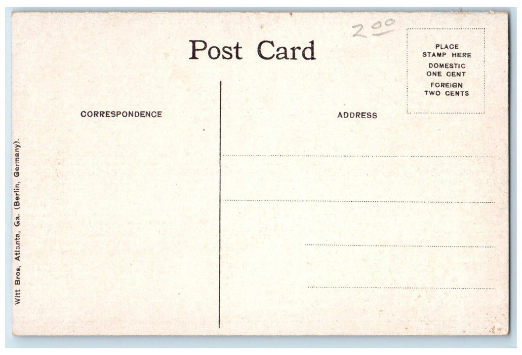 c1910 Peachtree Street Horse Carriage Atlanta Georgia GA Witt Bros. Postcard