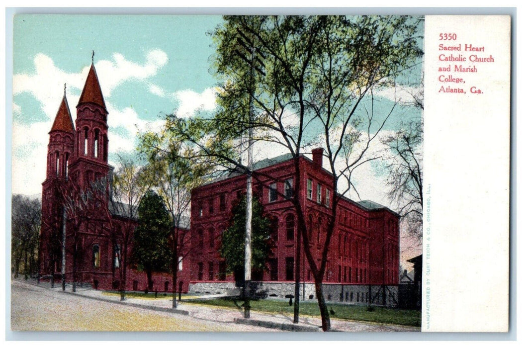 c1905 Sacred Heart Church Marish College Atlanta GA Antique Postcard