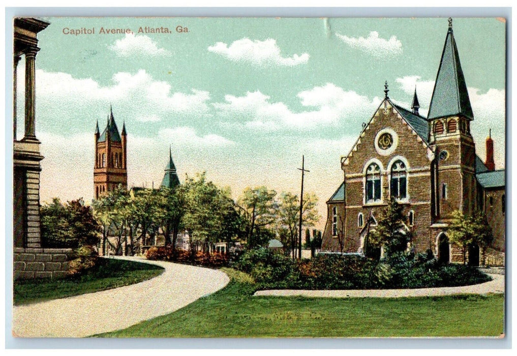 c1910 Capitol Avenue Atlanta Georgia GA Antique Unposted Witt Bros Postcard