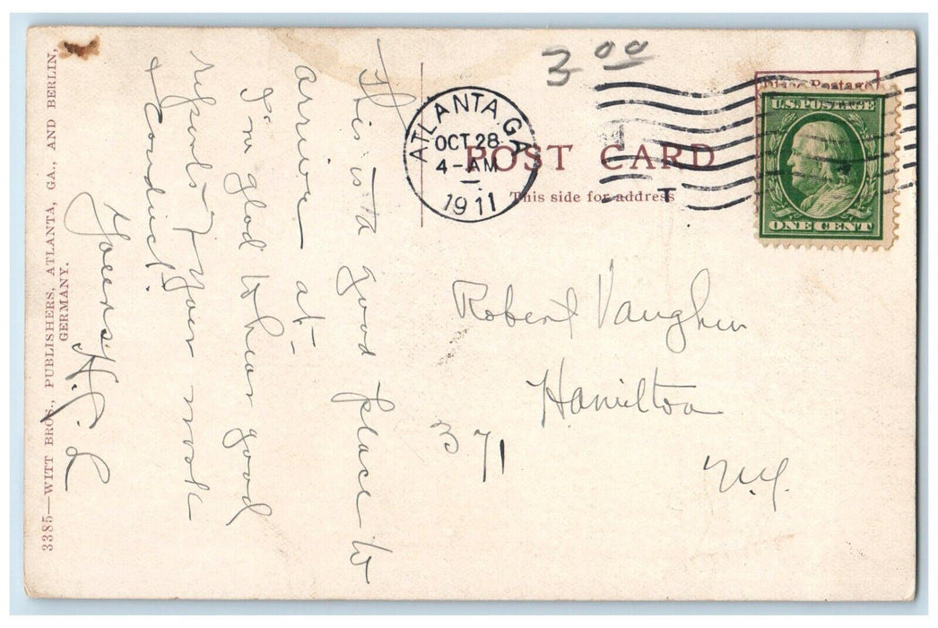 1911 Terminal Station Atlanta Georgia GA Constitution Arc Logo Posted Postcard