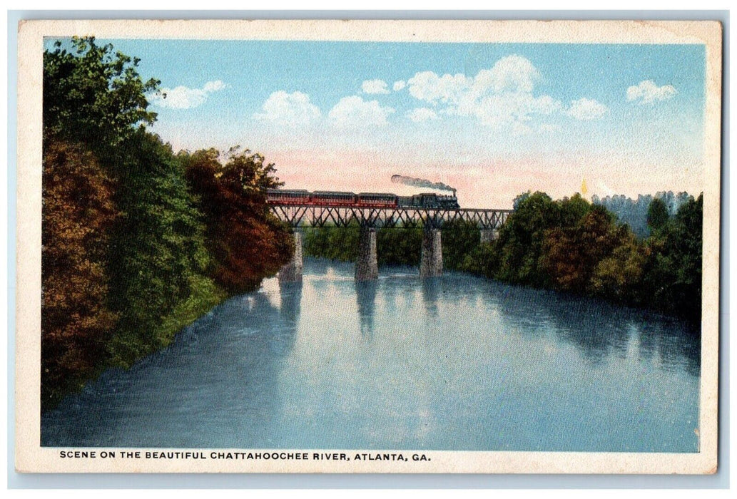c1940's Scene on the Beautiful Chattahoochee River Atlanta Georgia GA Postcard