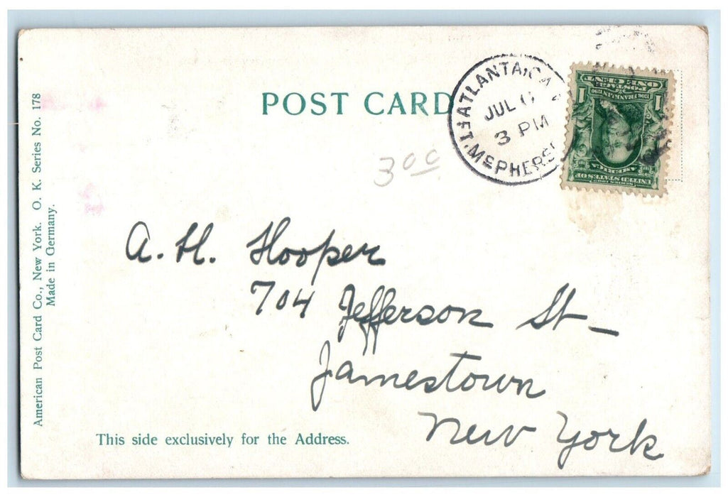 c1905 Henry Grady Monument Cannon Atlanta Georgia GA Posted Antique Postcard