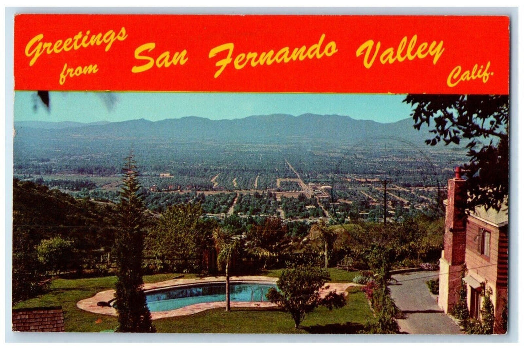 1963 Greetings From San Fernando Valley Holland Los Angeles California Postcard