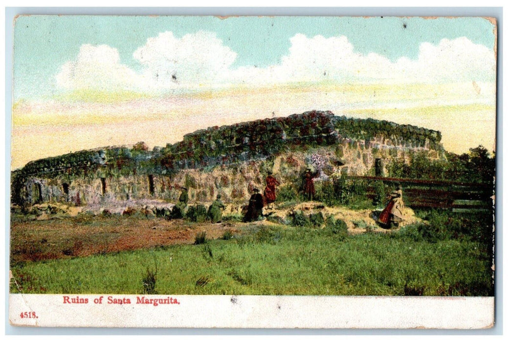 1909 Ruins Santa Margurita Field New York City Kirchneim California PCK Postcard