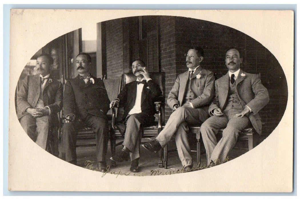 c1910's Japanese Delegation Delegates Manchester NH RPPC Photo Postcard