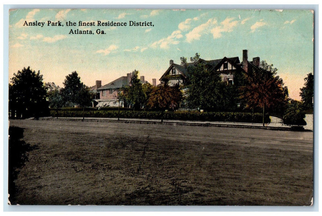 1913 Ansley Park Finest Residence District Atlanta Georgia GA Postcard