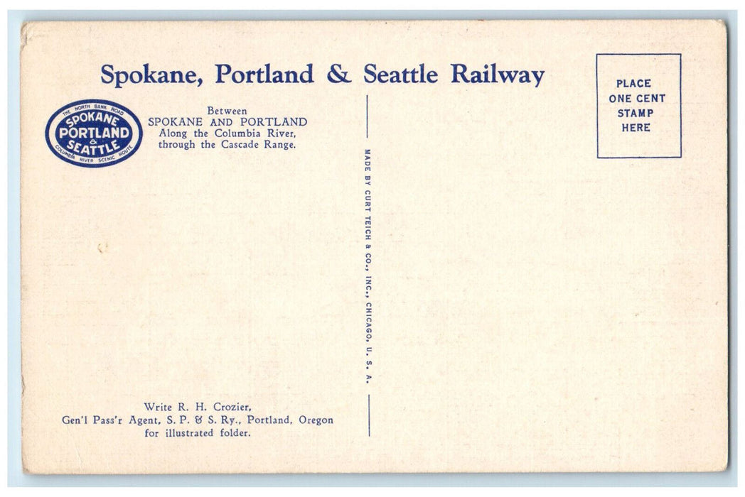Clatsop Beach Pacific Ocean Seaside Oregon OR, S.P. & S. Railway Postcard
