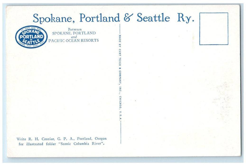 Scene On Columbia River Followed For 300 Miles By The S. P. & S Railway Postcard