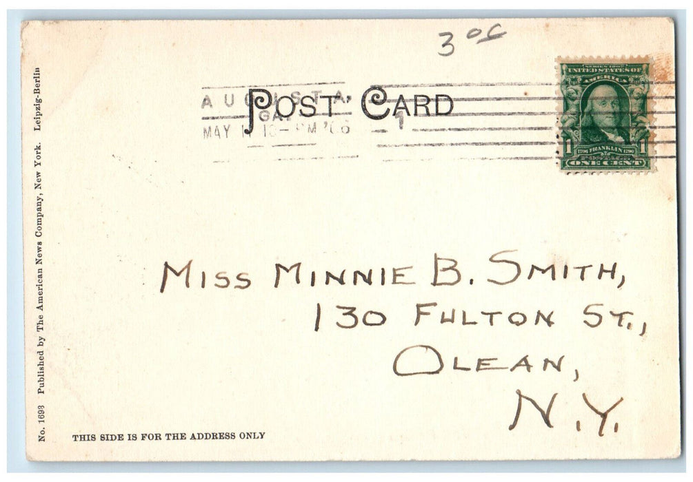 1906 St. Pauls Episcopal Old Time Church Augusta Georgia GA Postcard