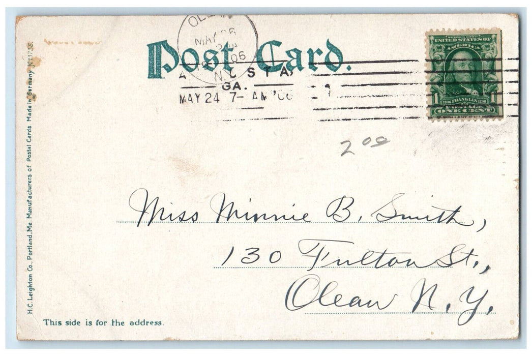 1906 Bay Street and Savannah River Augusta Georgia GA Antique Postcard