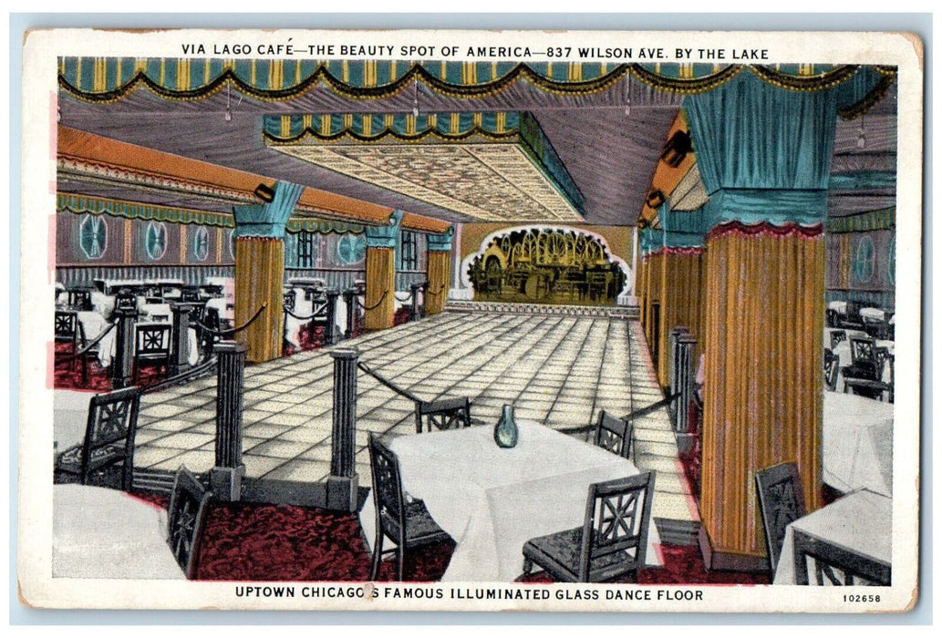 Via Lago Cafe Restaurant The Beauty Spot Of America Chicago Illinois IL Postcard