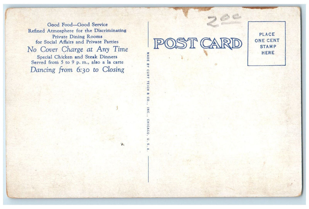 Via Lago Cafe Restaurant The Beauty Spot Of America Chicago Illinois IL Postcard